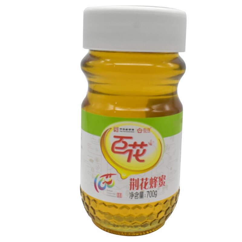 Baihua Brand Fragrant Honey, Acacia Honey, Honeysuckle Honey, 700g Glass Bottle, Large Jar of Honey, Cold Drink, Water Mixing, Household Use