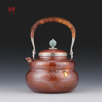 Japanese fine workshop Copper-clad silver 9999 sterling silver One kettle handmade household tea set boiling kettle