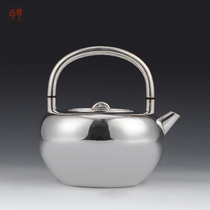 Fine workshop silver pot Sterling silver 9999 kettle Japanese handmade household tea making silver pot Tea set cooking kettle