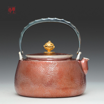 Fine workshop silver kettle Sterling silver 9999 kettle Handmade one copper-clad silver kettle Household kettle tea set