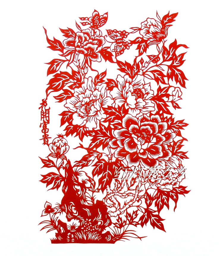 Traditional hand-cut paper-cut window flower butterfly love flower 45*30 housewarming indoor room decoration birthday gift for friends