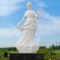 Large Stone Sculptures Lotus Fairy Park Garden Sculpture Pendulum Pieces Hanwhite Jade Peony fairies Traditional characters Wonder Woman