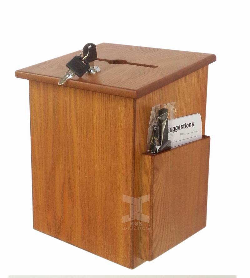 Gondola Wooden Charity Donation Suggestion Box Single Lock Box Ballot Box Wall-mounted with lock box(no cross)