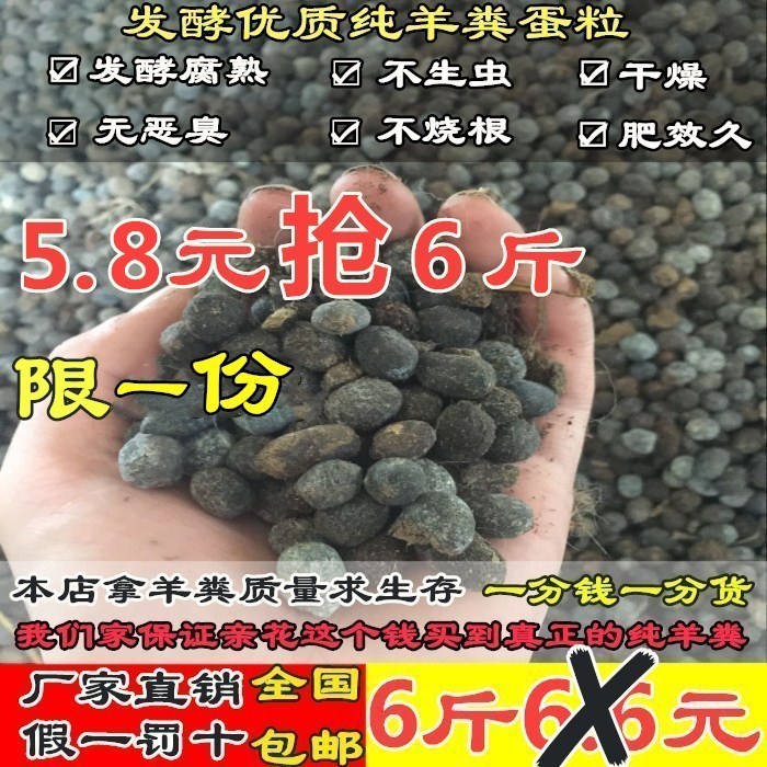 Fermented organic fertilizer dry sheep dung egg fertilizer orchid vegetable fertilizer for denum - dermis fertilizer sheep - shit egg