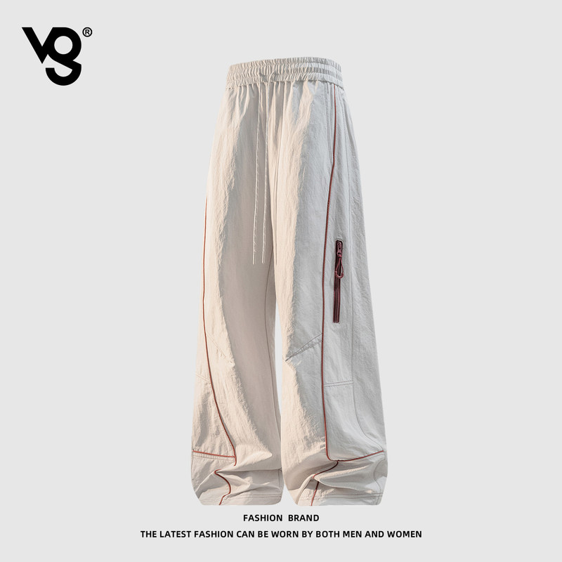 Vuug American-Style Functional Deconstructed Wide-Leg Cargo Pants for Men, New Summer Loose Straight-Leg Men's Sports Hiking Pants