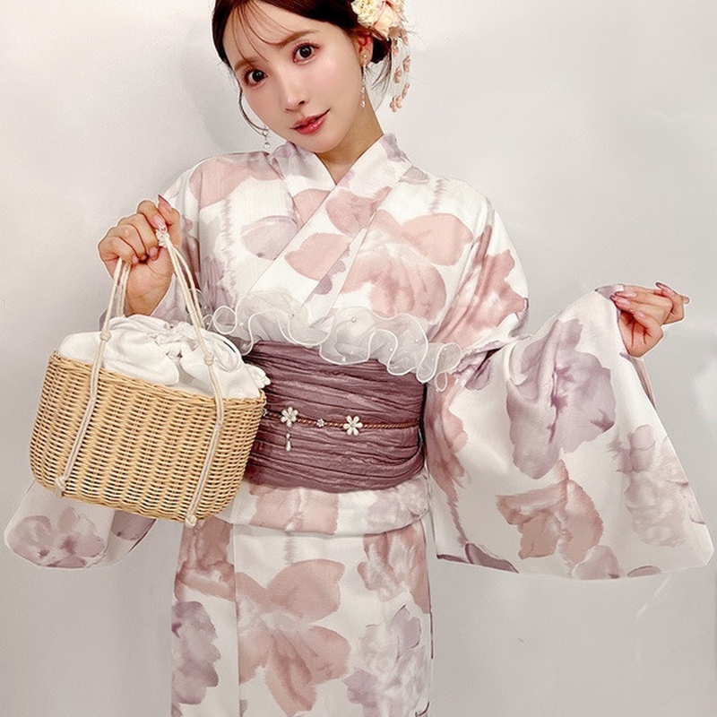 Japanese Grl Kimono Yukata Quick-Drying Wrinkle-Resistant Traditional Japanese Style Dress Two-Piece Yukata Original Order