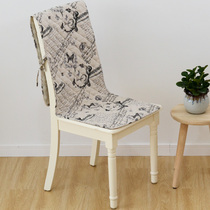 Cotton and linen chair cushion cushion one-piece four-season dining table and chair cushion cover set non-slip seat cushion storage