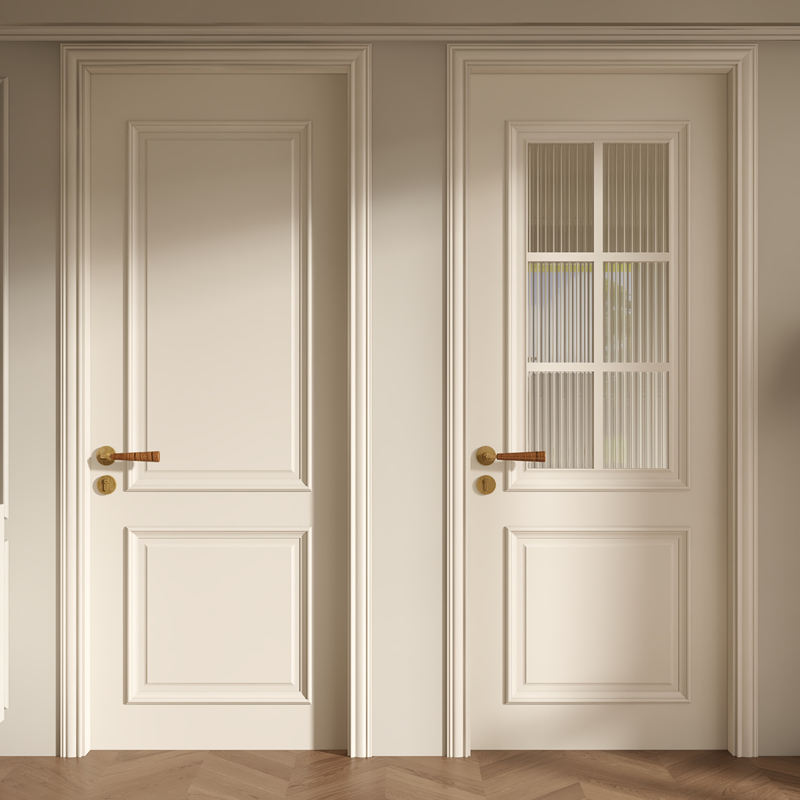 Mu Yisenju French Retro Style Solid Wood Door White Painted Bedroom Room Door Popular Indoor Glass Flat Door Mu Yisenju French Retro Style Solid Wood Door White Painted Bedroom Room Door Popular Indoor Glass Flat Door