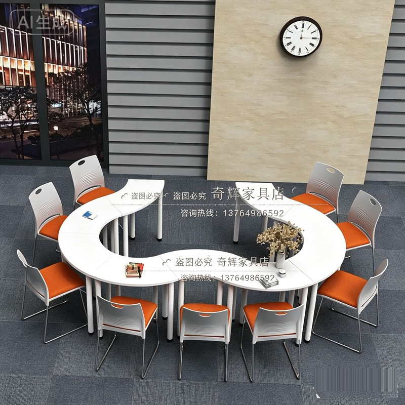 Special-Shaped Splicing Tables and Chairs, Activity Room Conference Tables, Free Combination Creative Training Tables, S-Shaped Desks for Tutoring Classes and Institutions Special-Shaped Splicing Tables and Chairs, Activity Room Conference Tables, Free Combination Creative Training Tables, S-Shaped Desks for Tutoring Classes and Institutions