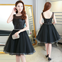 Evening dress 2018 new Korean version of Black thin party dress women short Princess Annual Meeting dress birthday