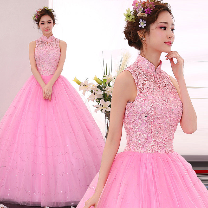 2020 New Colorful Yarn Wedding stage Solo Art Examination Photo Gallery Clothing Long Edition Annual Conference Performance Dress Fluffy Dress
