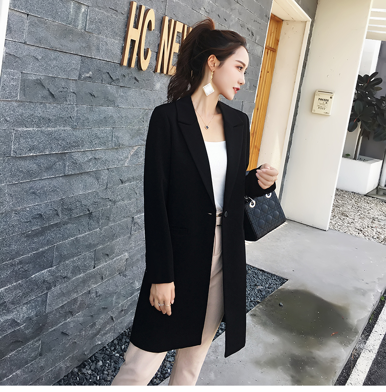 Xuân 2018 thu đông mới Hàn Quốc áo khoác nhỏ sang trọng giản dị trong phần dài là quần lửng nữ nhỏ phù hợp với nữ áo kiểu nữ đẹp tuổi 40