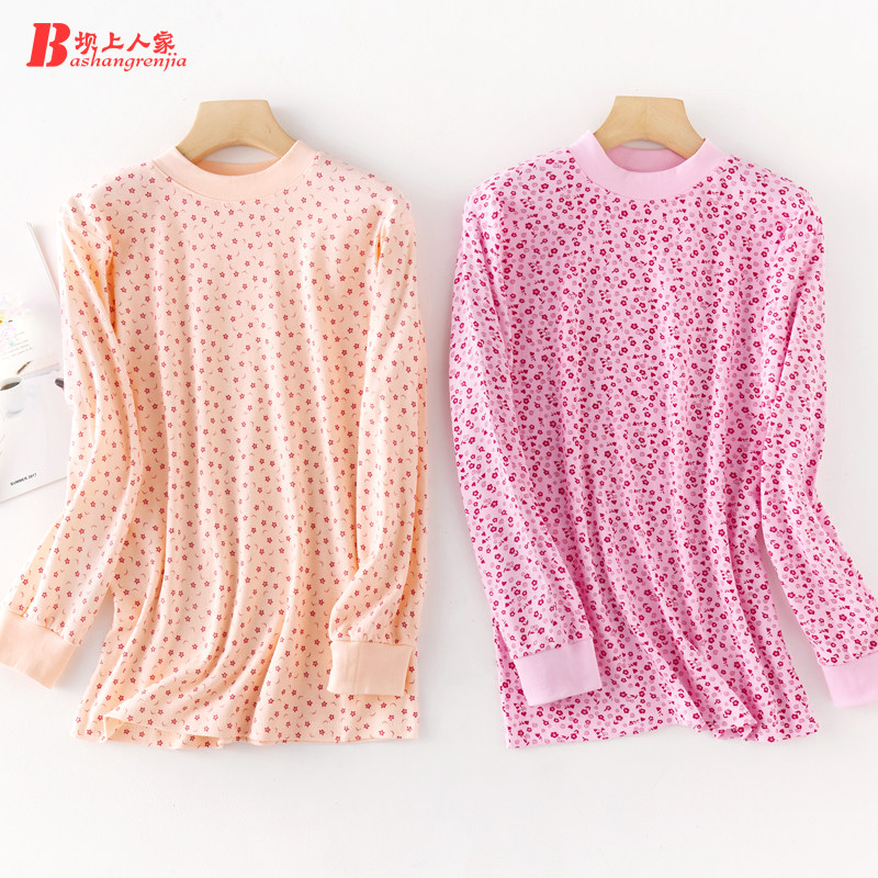 Middle - aged pure cotton autumn coat thin single coat 100 % cotton old man round autumn and winter cotton sweater mother warm