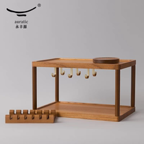 (Hot sale) Yongfengyuan 18-piece tea and coffee set universal storage display wooden stand official direct delivery