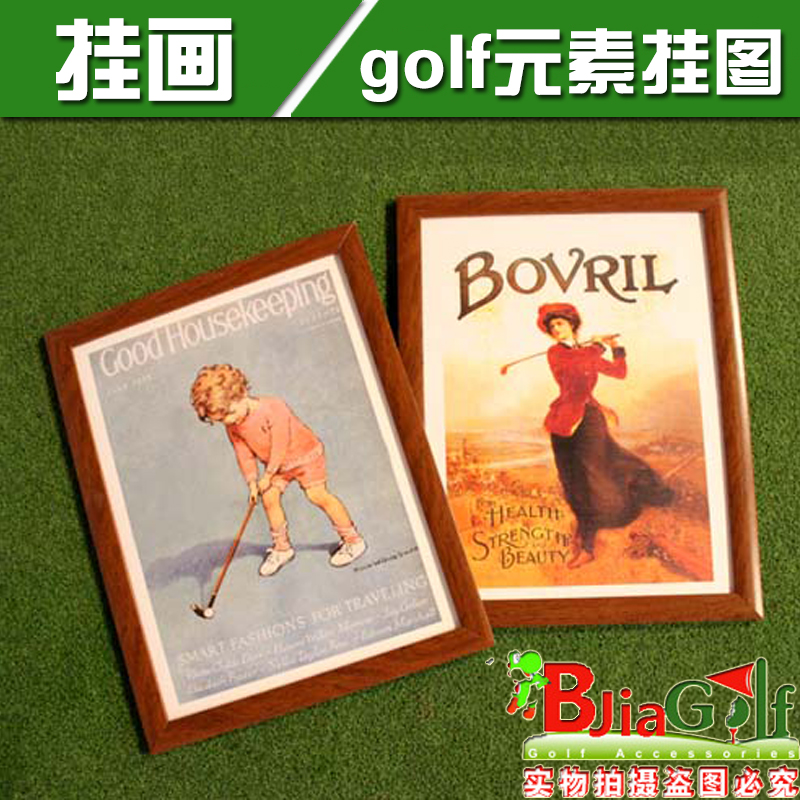 Golf Elemental Wall Pictorial Decoration Painting Wall Chart Retro Wind Fans Supplies Decorated Wall Golf With people-Taobao