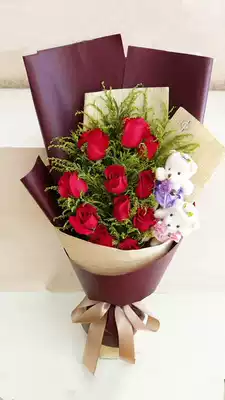 Love flowers 11 roses in the same city distribution Shenzhen Shajing flower shop Longgang District to send flowers Pingshan District to order flowers