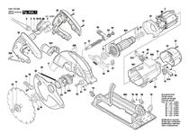 Bosch 1400 watt electric circular saw GKS190 Rotor Stator gear carbon brush holder brush dust suction interface switch