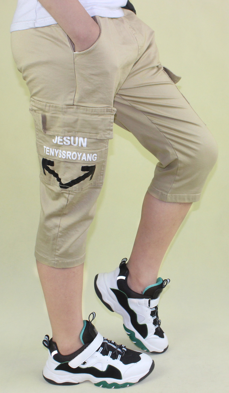 2019 nam Quần soóc Boys Boys Bảy quần Big Kids Inpants Childrens Casual Pants Workpants mùa hè ăn mặc Hàn Quốc.