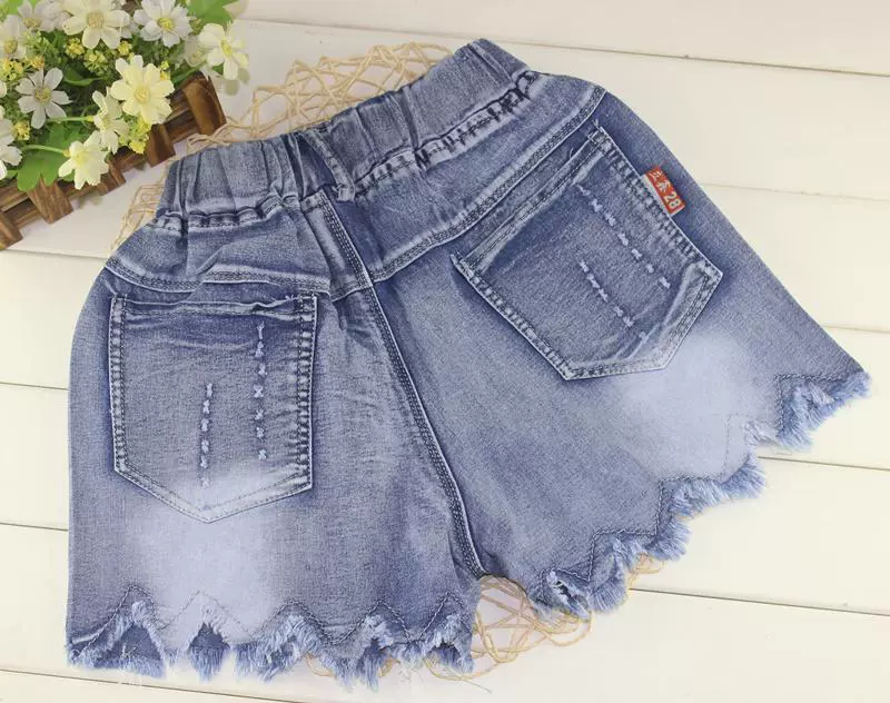 Quần short denim nữ mùa hè mỏng mặc thời trang Hàn Quốc 2019 mới mùa hè đầm lỗ quần trẻ em nóng bỏng - Quần jean quần jean nam mùa đông 1-7 tuổi