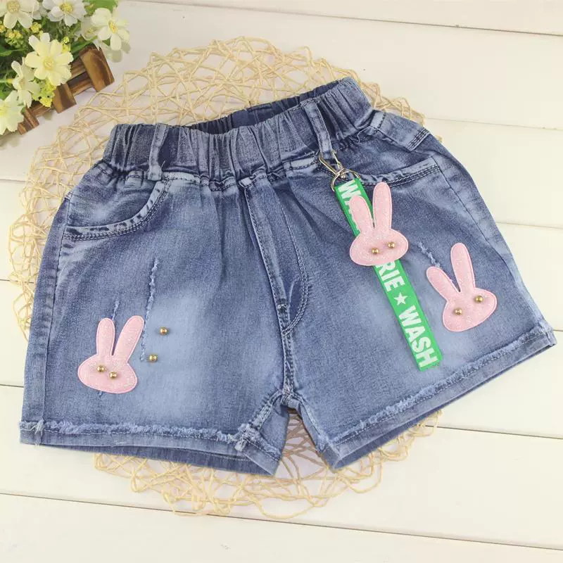 Quần short denim nữ mùa hè mỏng mặc thời trang Hàn Quốc 2019 mới mùa hè đầm lỗ quần trẻ em nóng bỏng - Quần jean quần jean nam mùa đông 1-7 tuổi