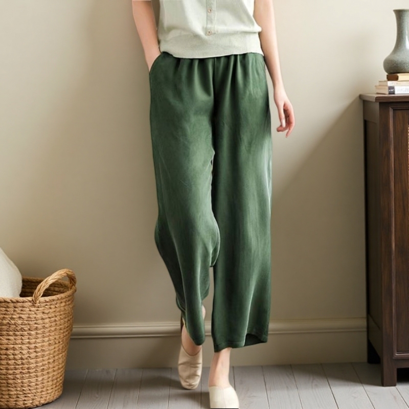 Heavyweight Real Copper Ammonia Silk Wide-Leg Pants, Summer Loose Nine-Point Length Pants, Slim Straight-Leg Pants with a Draping, High-End Feel for Women Heavyweight Real Copper Ammonia Silk Wide-Leg Pants, Summer Loose Nine-Point Length Pants, Slim Straight-Leg Pants with a Draping, High-End Feel for Women