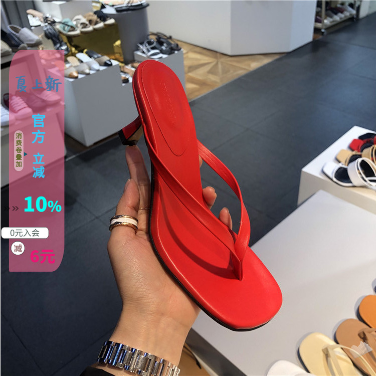 2020 Summer New Korean Dongdaemun Women's Shoes Korean Style Elegant Simple Thong Sandals with Small Heels High Heel Sandals 2020 Summer New Korean Dongdaemun Women's Shoes Korean Style Elegant Simple Thong Sandals with Small Heels High Heel Sandals