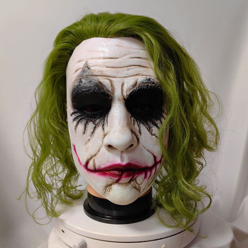 American Film and Television Clown Latex Mask Heath Ledger the Dark Knight Batman Dc Jack the Clown Hair Transplant Headgear