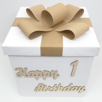 Babys first birthday surprise DIY gift box gift box birthday square extra large 40cm snack box empty box