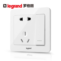 TCL Rogland Yidian round magnolia white one open double control five hole double control switch two or three plug 86 type power socket
