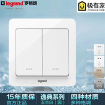 TCL Rogland Yidian Magnolia White Two-bit single-control with fluorescent switch Two-open single-control double-link single-control 86 type