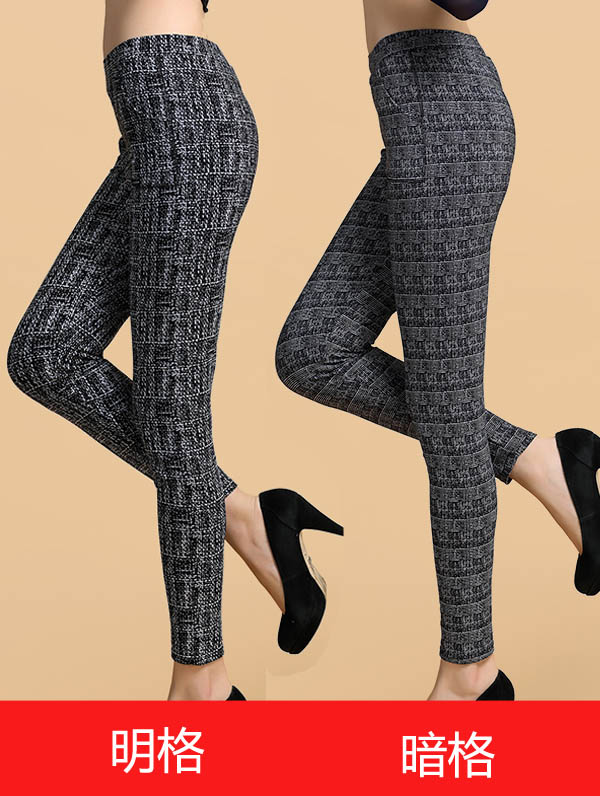 Phụ nữ trung niên mùa đông cộng với quần nhung Nữ quần trung niên quần legging mặc mùa đông chất béo cho mẹ. quần ôm đen