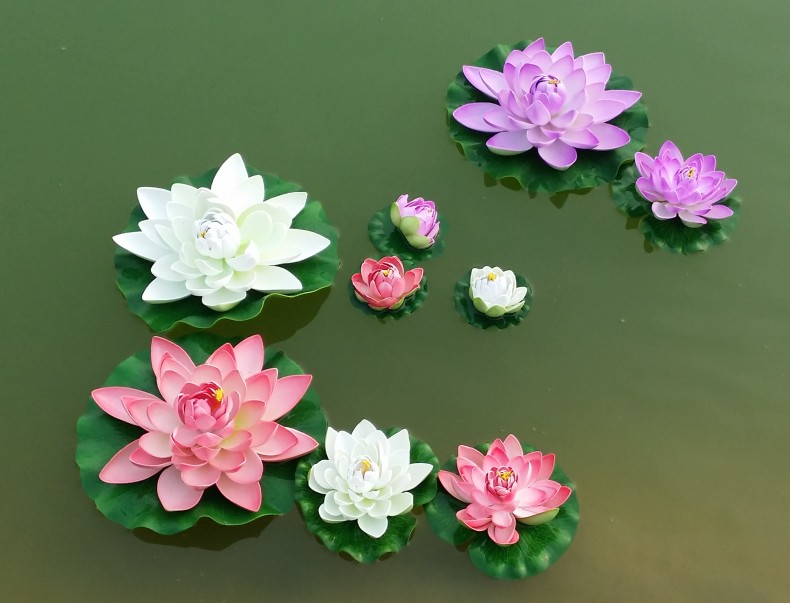 Hoa khô Yakang hoa nhân tạo hoa sen đạo cụ hoa sen cho Phật nước lily phù hợp với phong cảnh sông trang trí hoa sen lá - Hoa nhân tạo / Cây / Trái cây hoa hồng giả đẹp