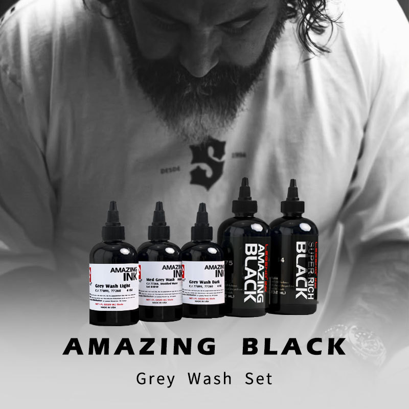 Original Imported from the United States, Legendary Tattoo Ink, Black, Super Black, Shocking Black Tattoo Color Scale, Gradient Pigment, Genuine Product