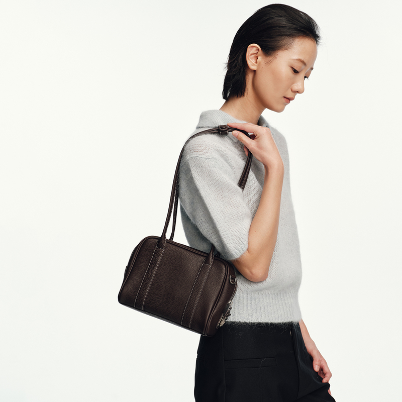 Avalea Cow Neck Pattern First Layer Cowhide Lock Box Pillow Long Handle Toast Bag Single Shoulder Underarm Women's Bag C459 Avalea Cow Neck Pattern First Layer Cowhide Lock Box Pillow Long Handle Toast Bag Single Shoulder Underarm Women's Bag C459