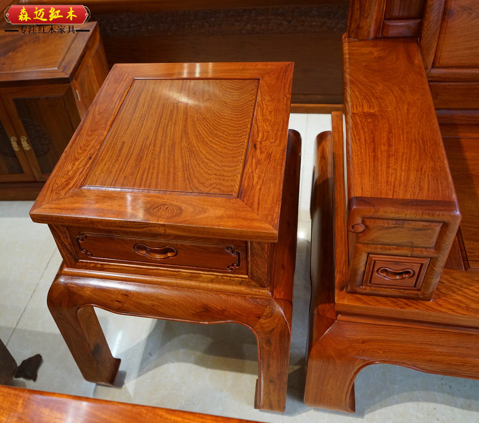 Махогани диван 缅甸花梨红木沙发全榫卯结构大果紫檀新中式客厅沙发 Senmai