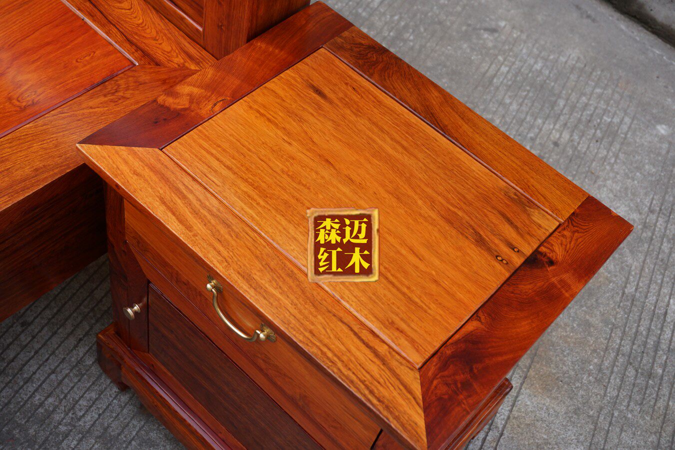 Красный кровати 缅甸花梨大果紫檀原木红木床加厚独板全榫卯结构红木双人床