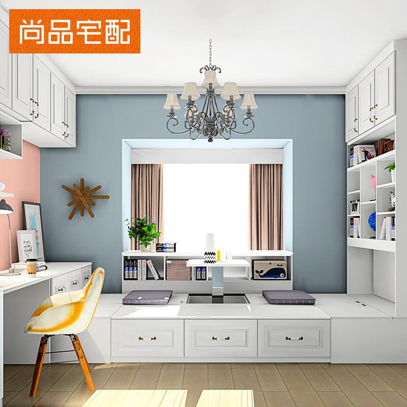 Shangpin home delivery Tatami custom multi-function tatami wardrobe one-piece combination Modern bedroom study customization