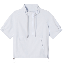 Ke Yanxia loose stand-up collar cool short-sleeved top chiffon shirt shorts casual sports suit