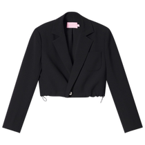 SALT P Keyan lapel deep V drawstring waist truncated casual suit jacket 2024 autumn new style