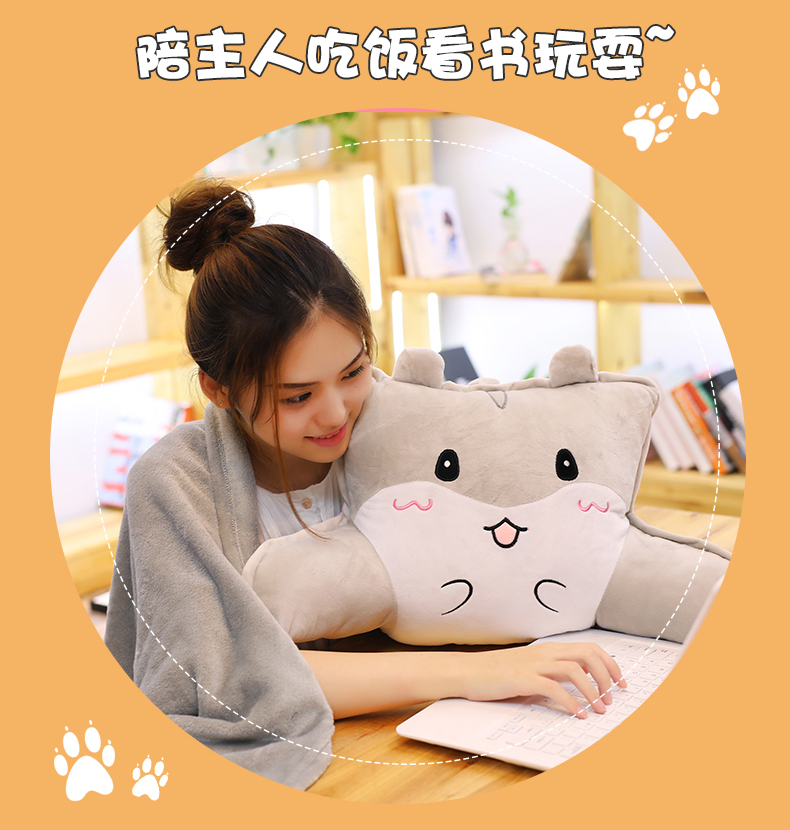 Gối chăn đôi sử dụng đệm văn phòng gối xe thắt lưng hỗ trợ ghế tựa lưng đệm eo ba trong một chăn gối hình thú 2 trong 1