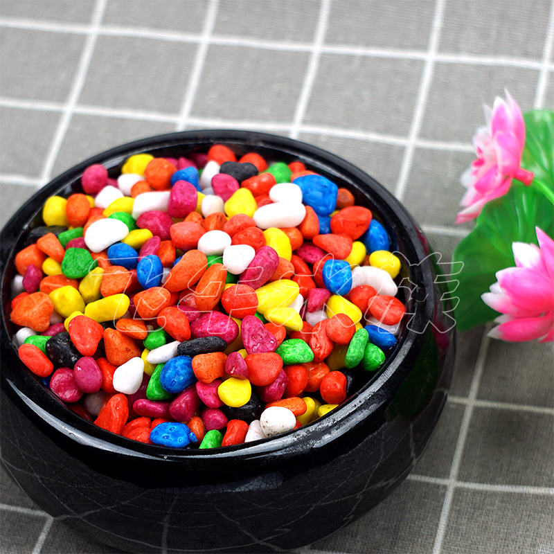 5 catties of colored stone flowerpot decoration small stone multi-meat pavement small white stone eight-color stone potted plant colored stone