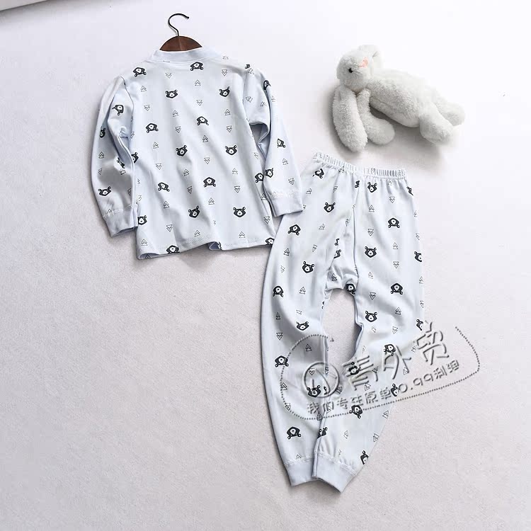 Z362 con! Nội địa mùa thu và mùa đông mới mô hình hoạt hình đứng cổ áo cotton dài tay mùa thu đồ lót bộ bộ cotton thu đông bé gái