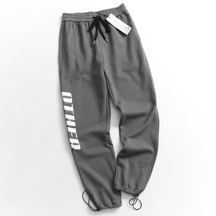 G140 Men's Clothing Side Letters Pure Cotton Drawing Rope Lace Fall New 2020 Trendy 100 Hitchhiking Casual Pants Men's Pants