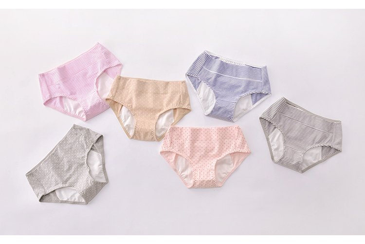Quần cotton thân thiện với da Y10-3 Quần lót nữ tam giác đồ lót Nhật Bản mid-cotton thoáng khí chống rò rỉ 6 màu quần lót bé gái
