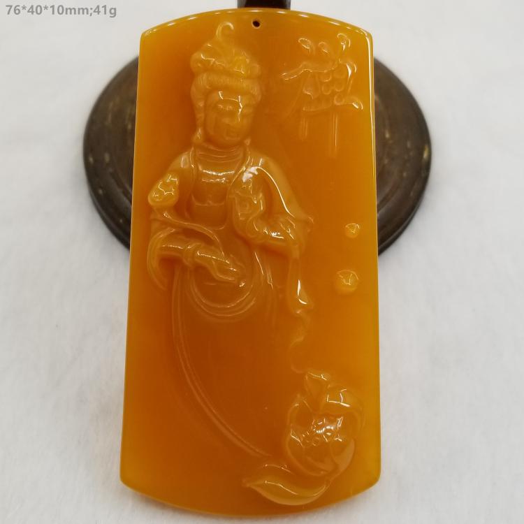 Natural Yellow Dragon jade A stock Buddha Dizu Damo Guanyin BodhisattBodhisattva Jade Pendant Necklace Pendant Necklace with Pendant Pendant