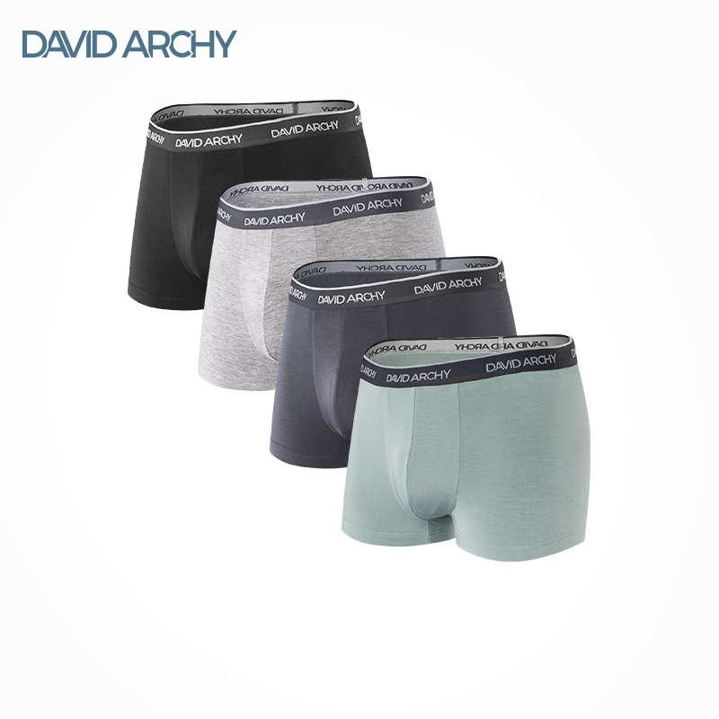 David Archy Men's Underwear Bamboo Fiber Antibacterial Ice Silk Breathable Weekly Pants Da