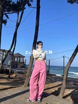 (two) ZzZ Korea East Grand Gate Spring Candy Color 100 Lap Straight Barrel Casual Long Pants 2040