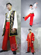 Xinjiang Uyghur mens dance costumes adult Kazakh performance costumes Avanti uncle costumes for rent