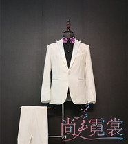 White suit mens suit costume chorus suit suit orchestra performance dress Beijing custom rental rental