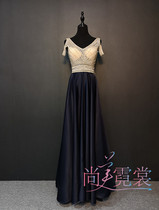 Banquet dress dress women 2020 new fashion sexy party elegant long thin thin V collar dress dress for rent